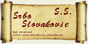 Srbo Slovaković vizit kartica